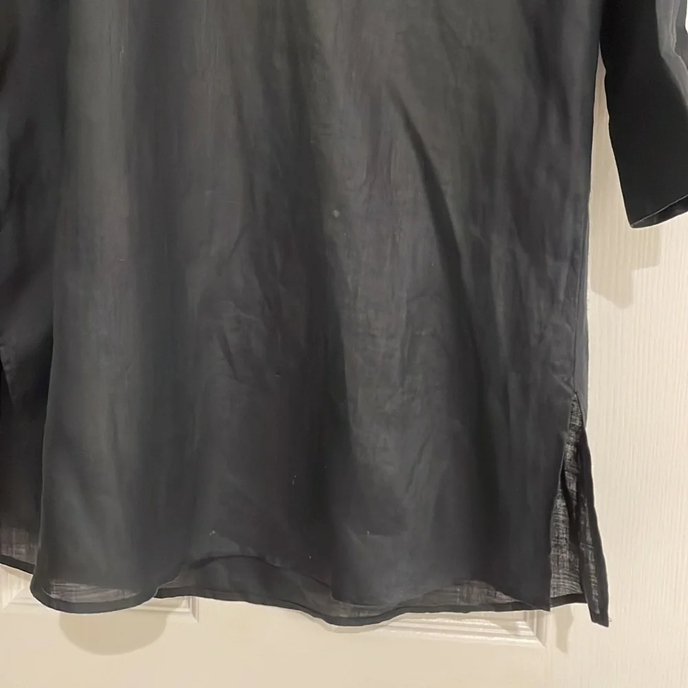 Burberry Black Bamboo Semi Sheer Tunic Top Small - Picture 4 of 8
